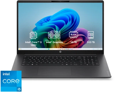 Ноутбук HP OmniBook 3 Laptop 17-dk0000ua (DM8D6EA) Mica Silver / 17.3" IPS / Intel Core 5 120U / RAM 16 ГБ / SSD 512 ГБ / Зарядка по USB