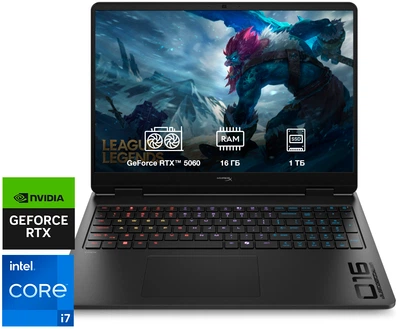 Ноутбук HP HyperX OMEN 16 inch Gaming Laptop PC 16-am2044ua (DM8C8EA) Shadow Black / 16" IPS WUXGA 165 Гц / Intel Core i7-14650HX / RAM 16 ГБ / SSD 1 ТБ / RTX 5060, 8 ГБ / RGB Подсветка клавиатуры