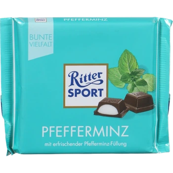 Шоколад Ritter Sport Чорний з перцевою м’ятою 100 г (Німеччина)