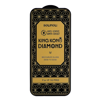 Защитное стекло KingKong Diamond для Apple iPhone 16 Pro 17 черное с супер защитой экрана