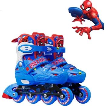 Роликовые коньки детские Disney Spiderman с подсветкой для начинающих