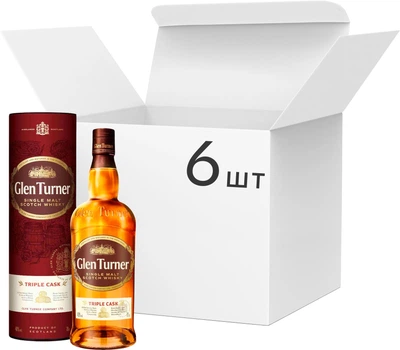 Упаковка виски Glen Turner Triple Cask 0.7 л 40% в подарочной упаковке х 6 шт (3147699119006N)