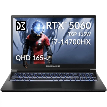 Ноутбук Dream Machines RG5060-15UA21 15.6” QHD 144Hz/i7-14700HX/32 GB/SSD 1TB/RTX5060/GLAN/DOS (RG5060-15UA21) Black