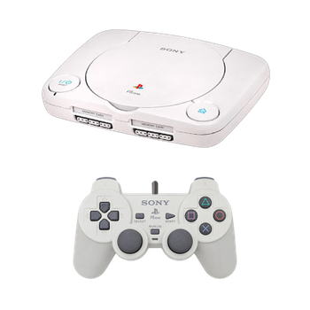 Набор Консоль Sony PlayStation 1 Slim Chip White Б/У + Геймпад Проводной DualShock