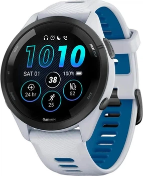 Смарт-часы Garmin Forerunner 265 Black Bezel w. Whitestone Case and Whitestone/Tidal Blue S. Band (010-02810-01/11/51)