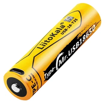 Аккумулятор LiitoKala 18650 USB-18-T35 3500mAh 3.7V Li-Ion с зарядкой от USB Type-C