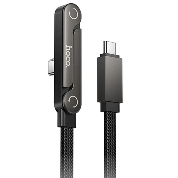 Дата кабель Hoco U150 Exquisite side-plug and stand Type-C to Type-C 60W (1.2m) Black