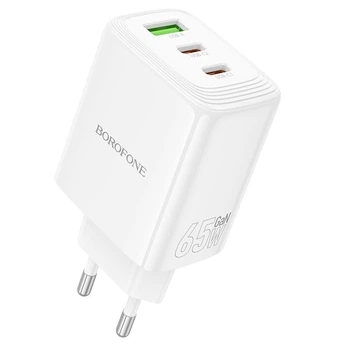 Мережевий зарядний пристрій Borofone BN32 Cargador GaN 65W White