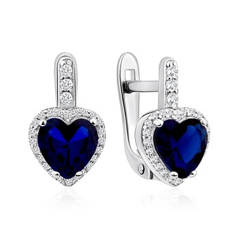 Серебряные серьги «Blue Heart»