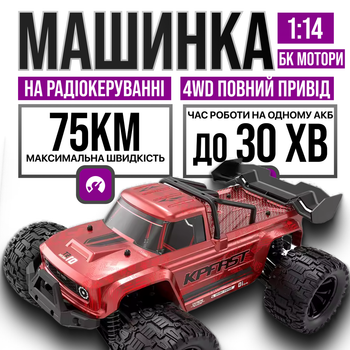 Машинка Kfplan KF18 1:14 4WD на радиоуправлении радиоуправляемый автомобиль Монстер трак 60 км/ч Дрифт Авто