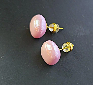 Жіночі сережки "Квадратики" 1.2 см jewelry Рожеві