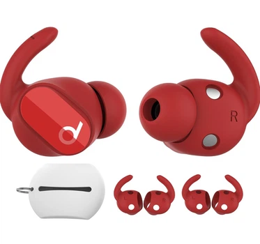 Фиксаторы для наушников Beats Studio Buds 2021, силиконовые антискользящие насадки Ear Hooks, 3 пары, красные