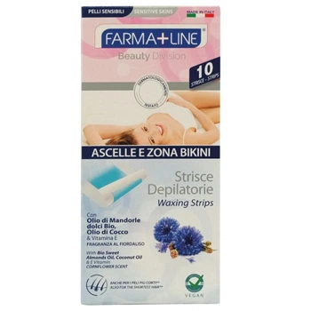 Стрічки для депіляції Farma Line бікіні/під пахви з олією солодкого мигдалю BIO 10 шт