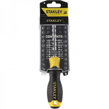 Отвертка-держатель насадок STANLEY HEX 1/4" с насадками 34 шт STHT0-70885