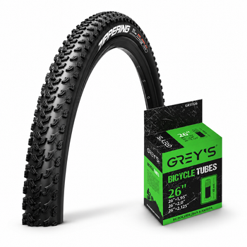 Комплект покришка ChaoYang 26×2.10 ZIPPERING + велосипедна камера Grey's 26×1.95–2.125 AV 48 мм для MTB та міського велосипеда