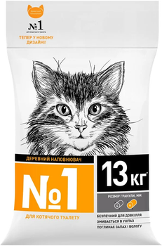 Древесный наполнитель SuperCat №1 для кошачьего туалета в большой экономичной упаковке (13 кг)
