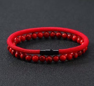 Двошаровий чоловічий браслет Minimalist Natural Stone, браслет на удачу