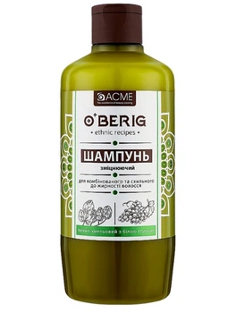 Глина-шампунь Acme O'BERIG Винно-хмельовий з білою глиною 500мл (4820197006250)