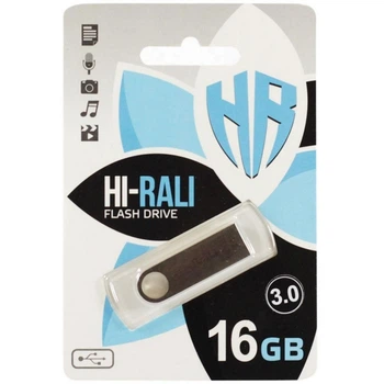 Флеш-накопичувач Hi-Rali Shuttle Series 16GB (USB 3.0, 59x17.5x8 мм), Silver(DL_49C85690CC41)