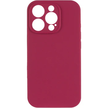 Силіконовий чохол Silicone Silk Full Camera Protective (AA) No Logo для iPhone 15 Pro Max (Айфон 15 про макс), матова накладка Soft Touch з повним захистом камери, корпусу, м'якою підкладкою з мікрофібри Rose Red
