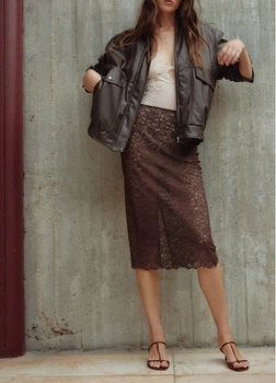 Спідниця H&M 17671 38 Темний коричневий (1295)