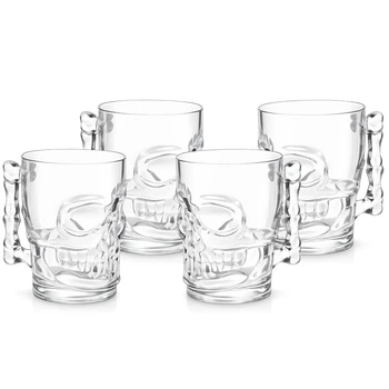 Набор бокалов для пива High Quality "Череп" 500 мл 4 шт White