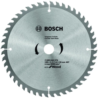 Пильный диск Eco for Wood Bosch (190x20x2.2 мм, 48 зубьев) по дереву (23438)
