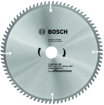 Пиляльний диск Eco for Aluminium Bosch (254x30x3 мм, 80 зубів) по алюмінію (23433)