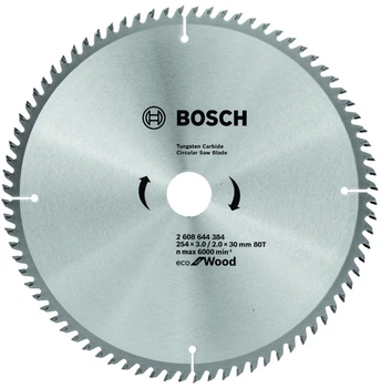 Пильный диск Eco for Wood Bosch (254x30x3 мм, 80 зубьев) по дереву (23452)