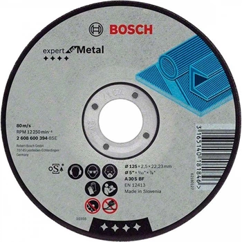 Отрезной диск Bosch Expert for Metal (125х2.5х22.23 мм) круг по металлу (23241)