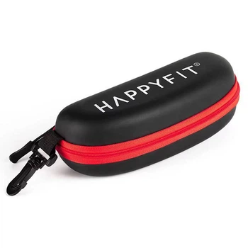 Чохол для окулярів та шапочки для плавання Happyfit жорсткий з карабіном 170х80 мм Чорний
