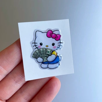 Обʼємна 3D наліпка "Hello Kitty 2" стікер для декора телефона, ноутбука, блокнота