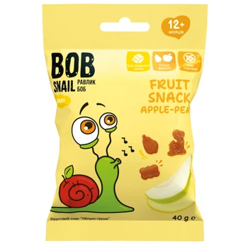 Фруктовий снек Bob Snail Яблуко-Груша 40 г (4820219347477)