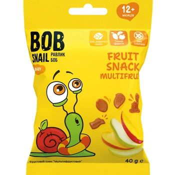 Фруктовий снек Bob Snail Мультифрукт 40 г (4820219347521)