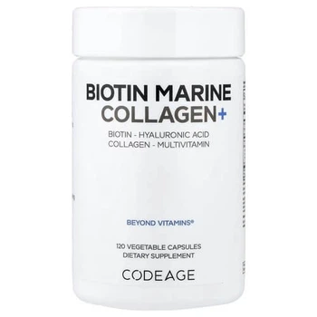 Морський колаген з біотином Codeage (Biotin Marine Collagen+) 120 рослинних капсул (AGE-00857)