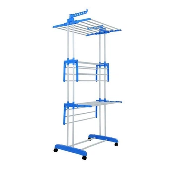Складна стійка, сушарка для одягу, білизни 3 tiers Garment Rack With Wheels K12-120 металева