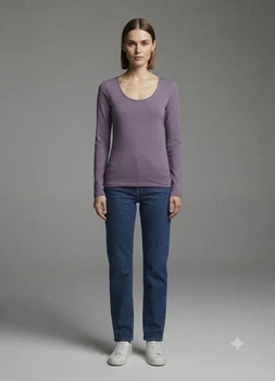 Лонгслив H&M S Фиолетовый 0824995_фио