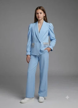 Костюм(брюки,блузка) SHEIN 158 Голубой sz250312188