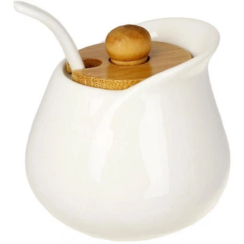 Цукорниця Ceram Bamboo Grace Ø8х8см (150мл) з ложкою і дерев'яною кришкою (137234)