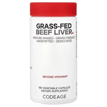 Екстракт яловичої печінки Codeage (Grass-Fed Beef Liver) 180 рослинних капсул (AGE-00809)