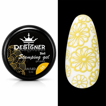 Гель-краска Stamping Gel Paint 3в1 (желтая S05) 5 мл для стемпинга, аеропуффинга и росписи