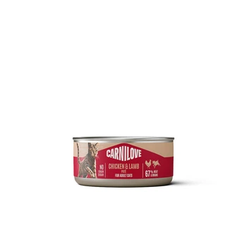 Корм вологий Carnilove Chicken & Lamb для котів паштет курка і ягня 100 г