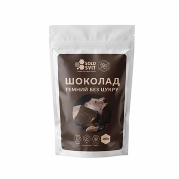Тёмный шоколад без сахара SOLOSVIT, 200 г