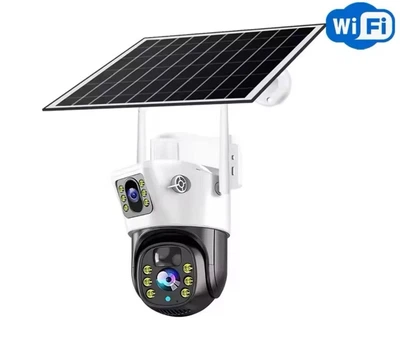 WiFi акумуляторна камера поворотна зовнішнього відеоспостереження V380 Pro із сонячною панеллю UKC