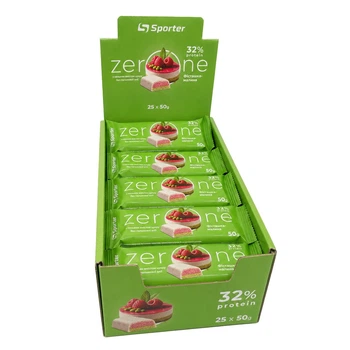 Батончик Sporter Zero One, 25*50 грамм - Фисташка-малина