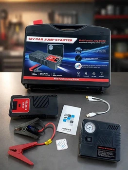 Пусковое устройство JUMP STARTER 69800 мАч с встроенным компрессором для автомобильного аккумулятора 9596