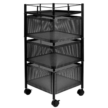 Этажерка на колесах Modern Home 3 яруса 27 х 27.5 х 61.5 см (50112) Черный
