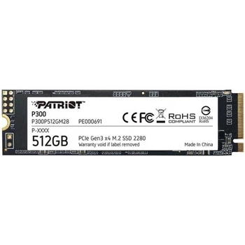 Накопитель SSD 512GB Patriot P-300 M.2 PCIe 3.0 x4 NVMe TLC (P300-P512GM28)