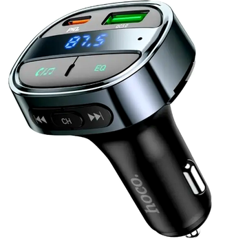 FM-трансмітер Hoco E70 Bluetooth для автомобіля зі швидким заряджанням 30 Вт 3 порти USB Type-C і microSD
