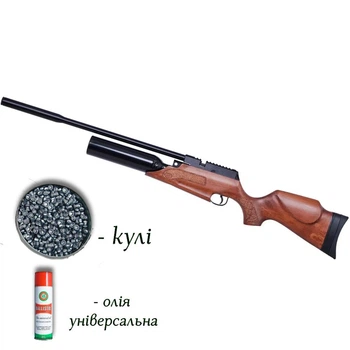 Пневматична гвинтівка PCP Optima Flash 401 QE 4.5мм з кулями 400 шт та олією 200мл — 30 Дж та 310 пострілів збільшеного резервуару